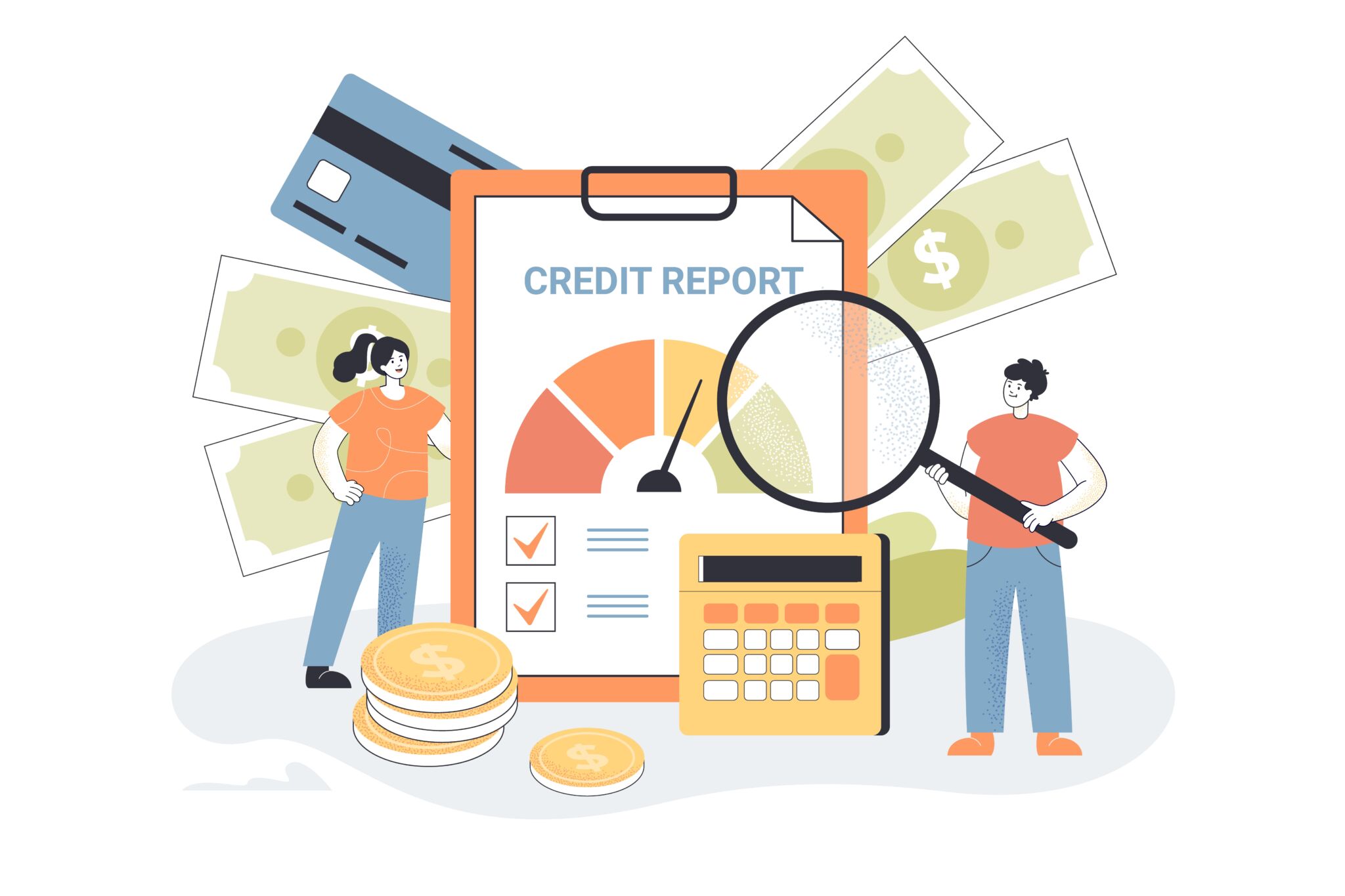 Tiny people with credit report